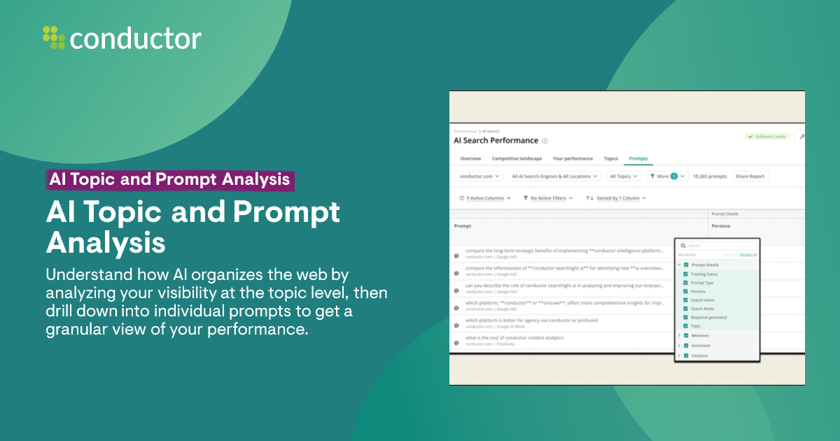 AI Topic & Prompt Analysis | Conductor Features
