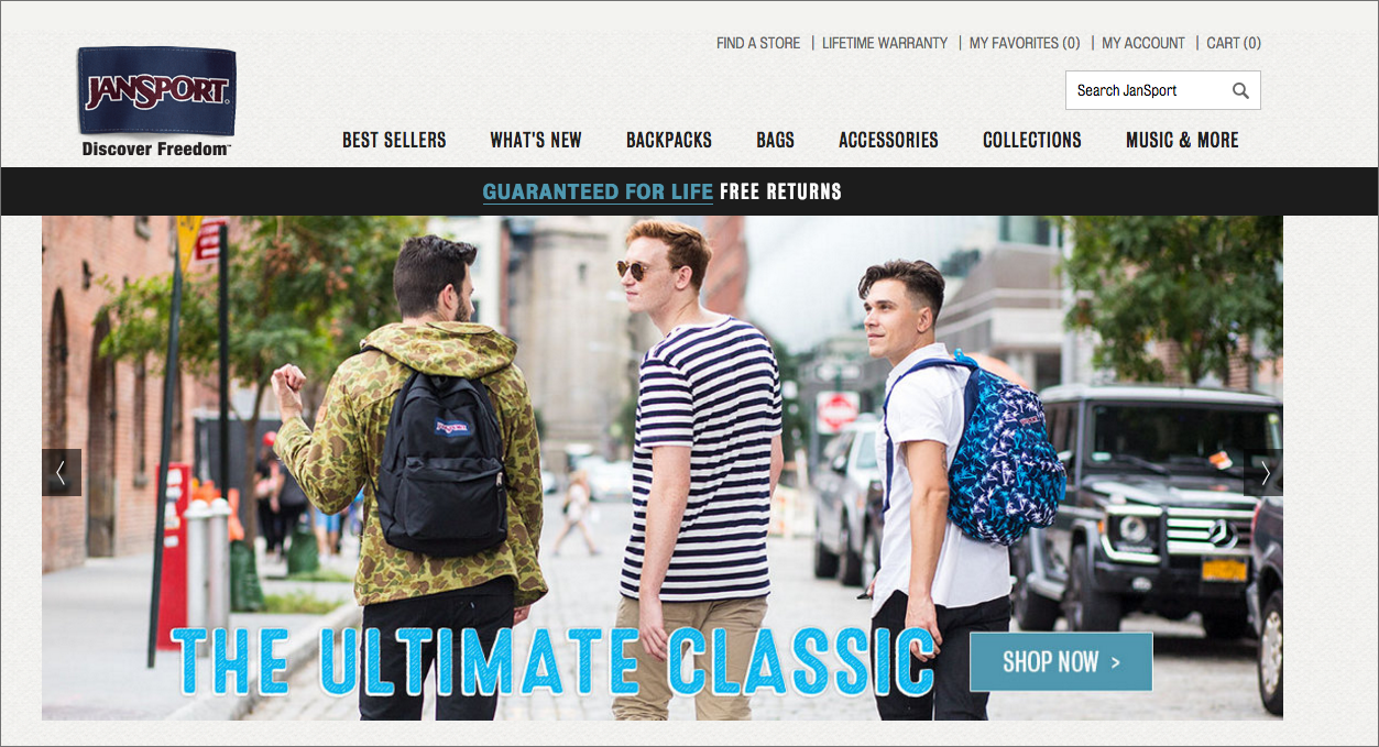 Jansport Homepage