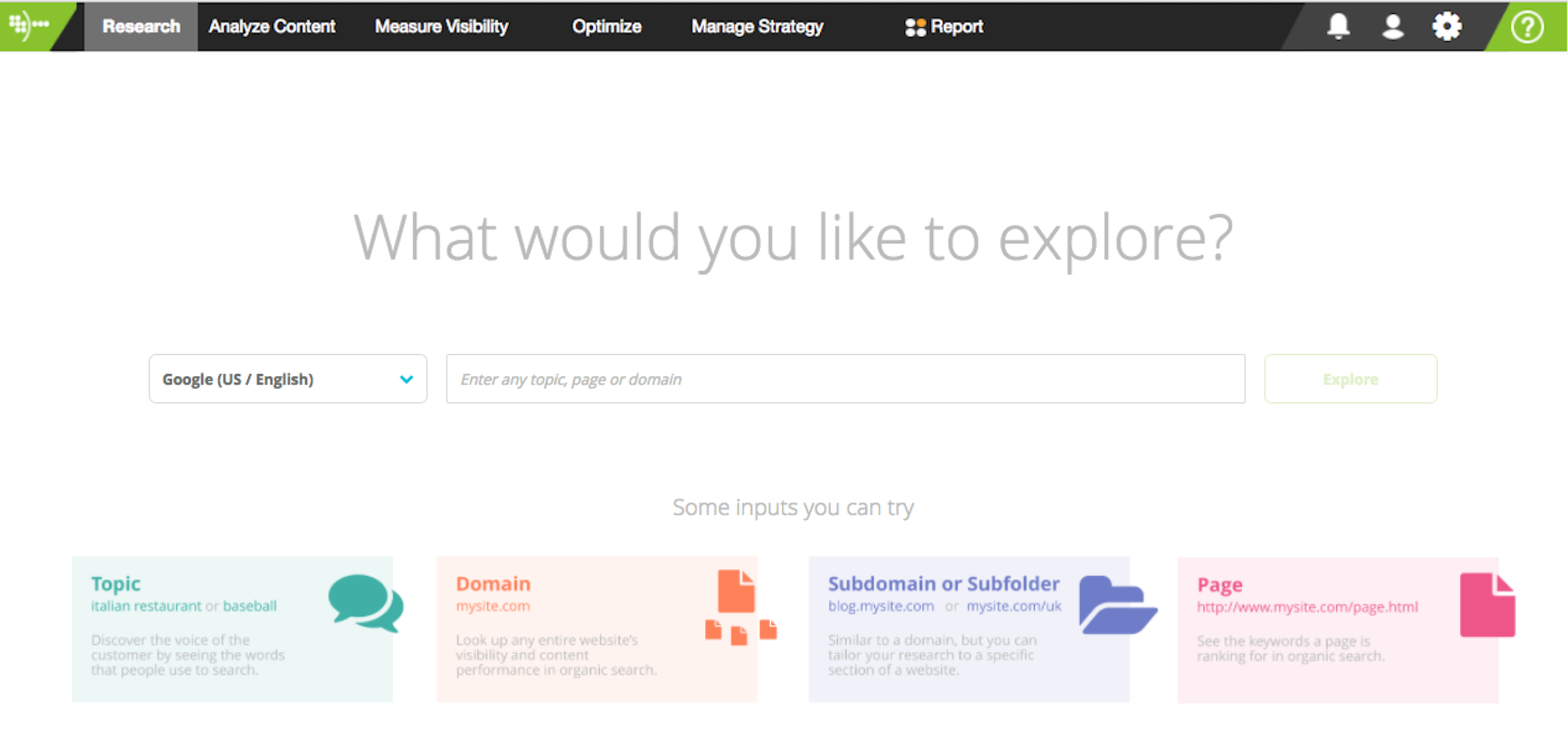Explorer Keyword Topic Research