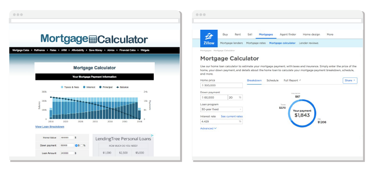 Real Estate SEO tips - Two different versions of mortgage calculators that help drive real estate SEO.